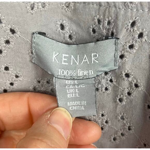 Linen‎ Coat Womens Large Gray Hooded Jacket Lightweight Drawstring Casual Coat - Picture 7 of 7